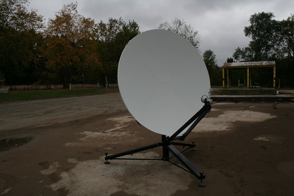 1.8 meter flyaway quick deploy satellite antenna dish at Challenger Communications