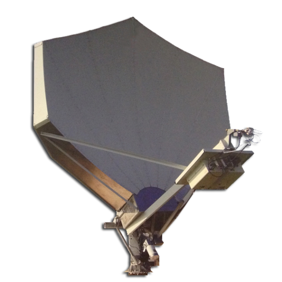 3.8 meter offset transmit receive Challenger Communications satellite antenna system