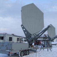 Satellite Antenna Testing at Challenger Communications 3.8 meter transmit satellite dish antenna