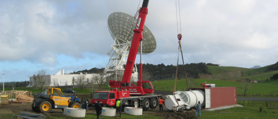 Challenger Communications Satellite Antenna Installation