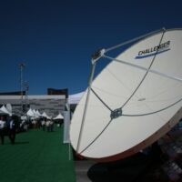 Challenger Communications Prime Focus Antenna at NAB 2015