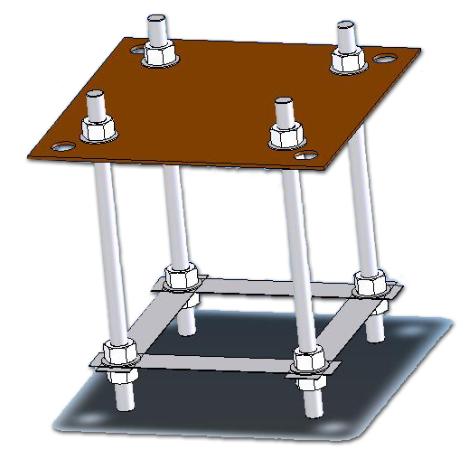 pipe stand, Bolt, Template, Kit, Challenger Communications, 3.8, 4.5, Antenna, Pipe Stand, Pedestal, Mount, GD Satcom Prodelin